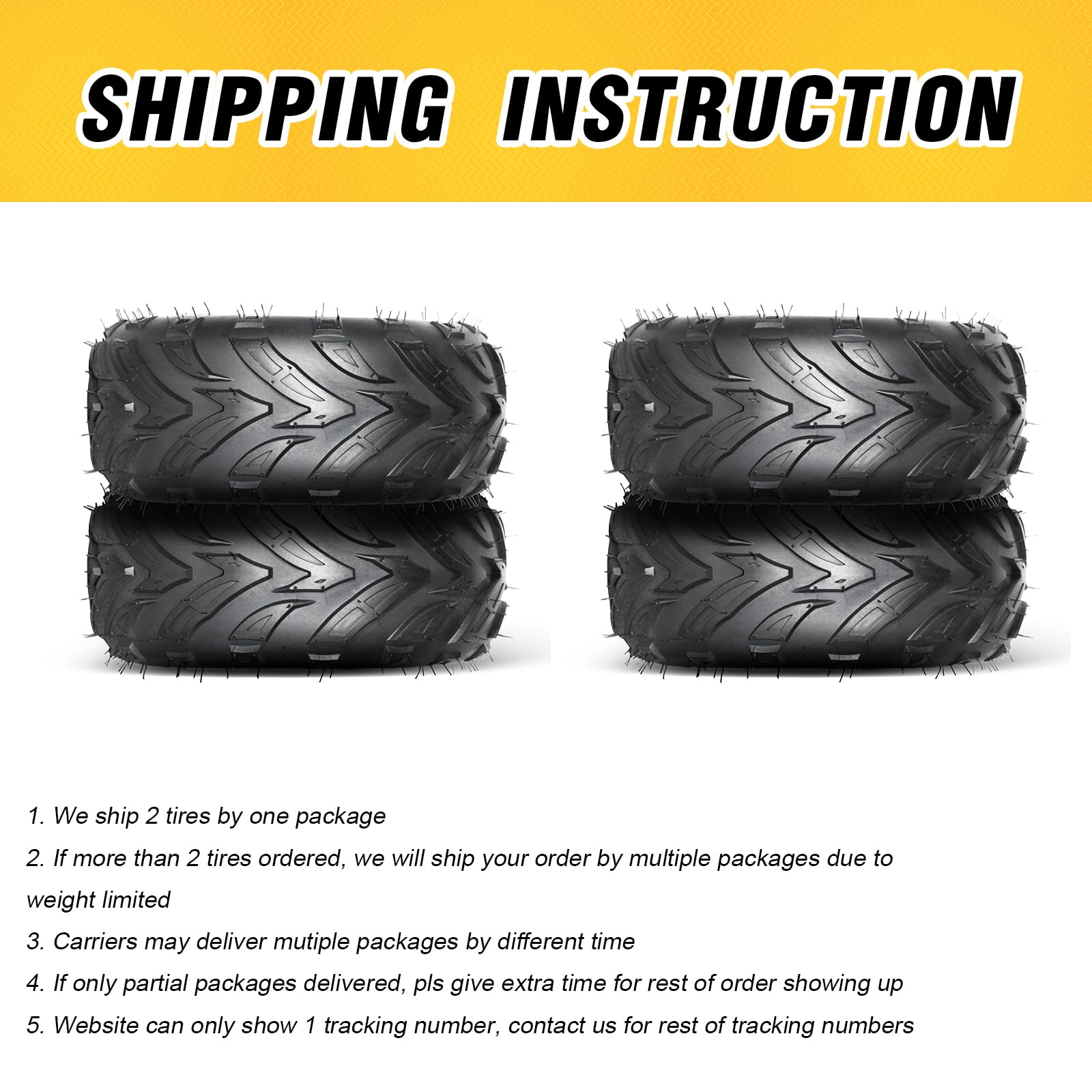 145/70-6 ATV UTV Go Kart Tires - 4 Ply Rated Tubeless Rubber Tires (Pack of 2) - Perfect for Off-Road Adventures, Trail Riding & All-Terrain Vehicles