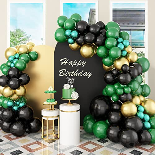 Dark Green Metallic+black Gold