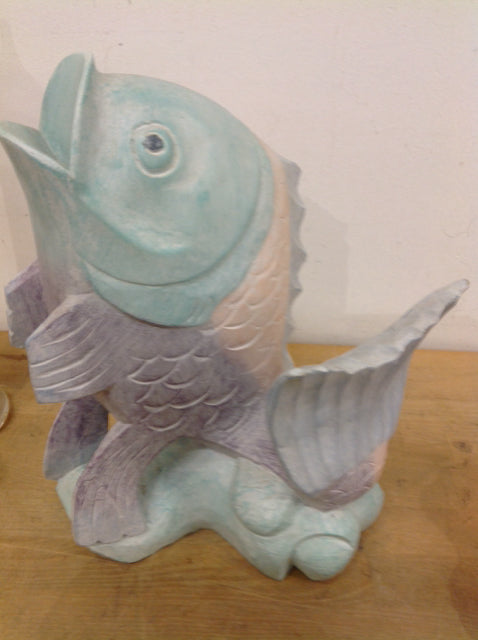 12 Handcrafted Wooden Fish Decorations - Unique Home & Office Decor for Wall, Shelf, or Tabletop Display