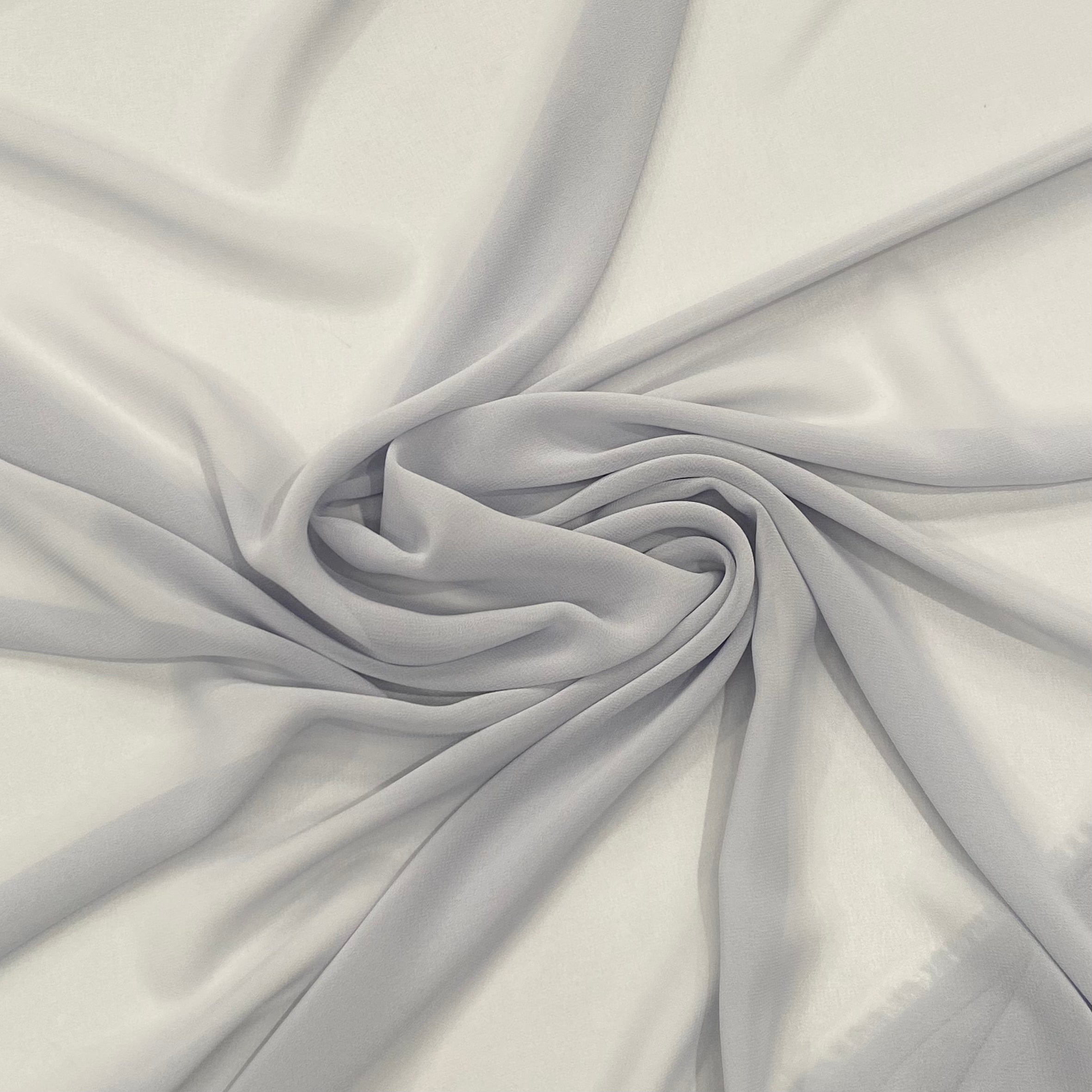 150cm Wide Silver Chiffon Fabric - Perfect for Dresses, Scarves, and Home Decor