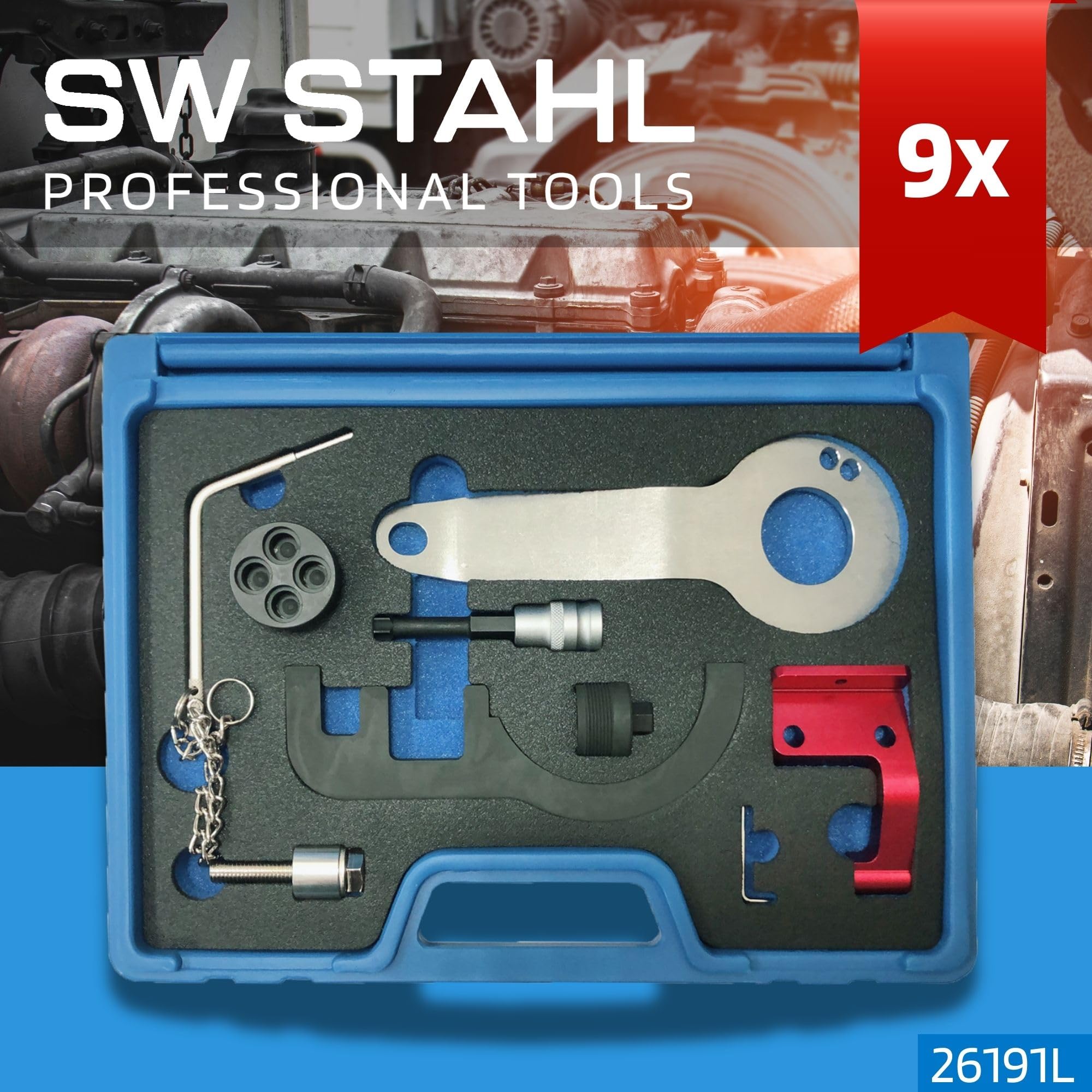 BMW Mini Engine Adjustment Tool Set 26191L - Professional Automotive Repair Kit for Valve Timing & Tensioner Adjustment | Perfect for DIY Mechanics & Professional Technicians