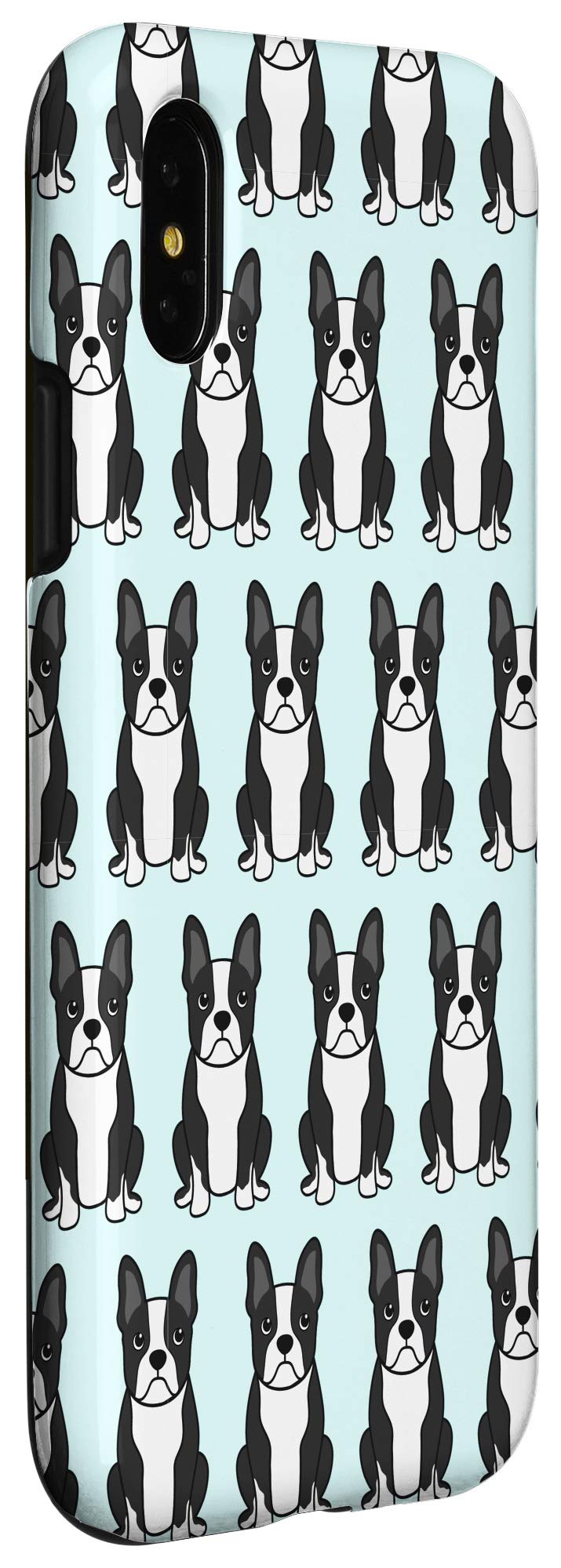 iPhone X/XS Boston Terrier Dog Face Phone Case - Cute Pet Pattern Protective Cover for iPhone X/XS - Perfect Gift for Dog Lovers & Pet Owners - Home, Office, Travel Use