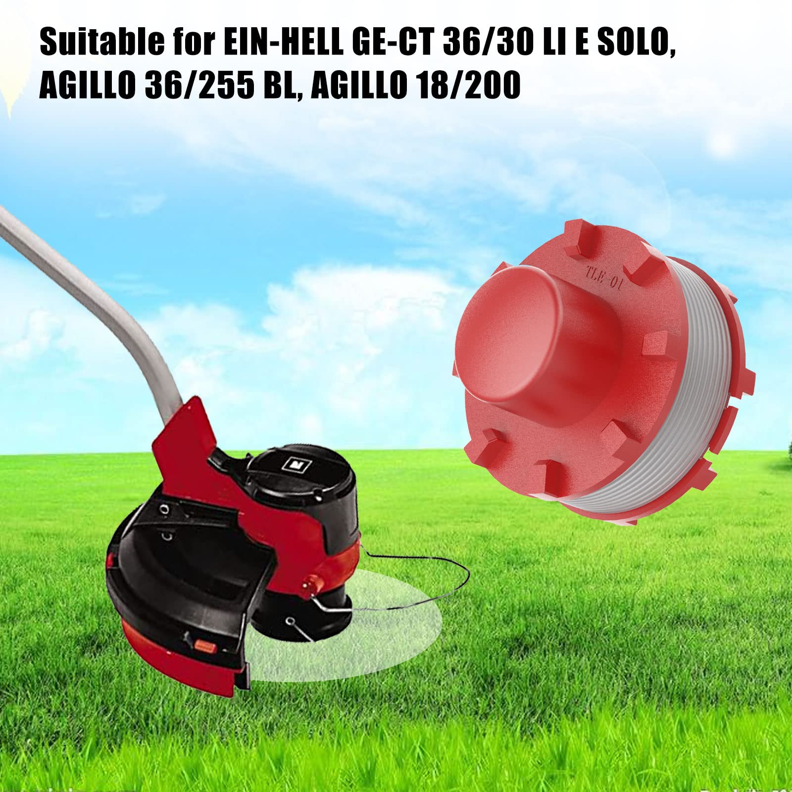 5 Pack Replacement Trimmer Line Spools for EIN-hell GE-CT 36/30 Li E Solo AGILLO 36/255 BL AGILLO 18/200 - 2mm Diameter 8m Length - Compatible with Grass Trimmers & Lawn Edgers - Perfect for Yard Maintenance & Landscaping