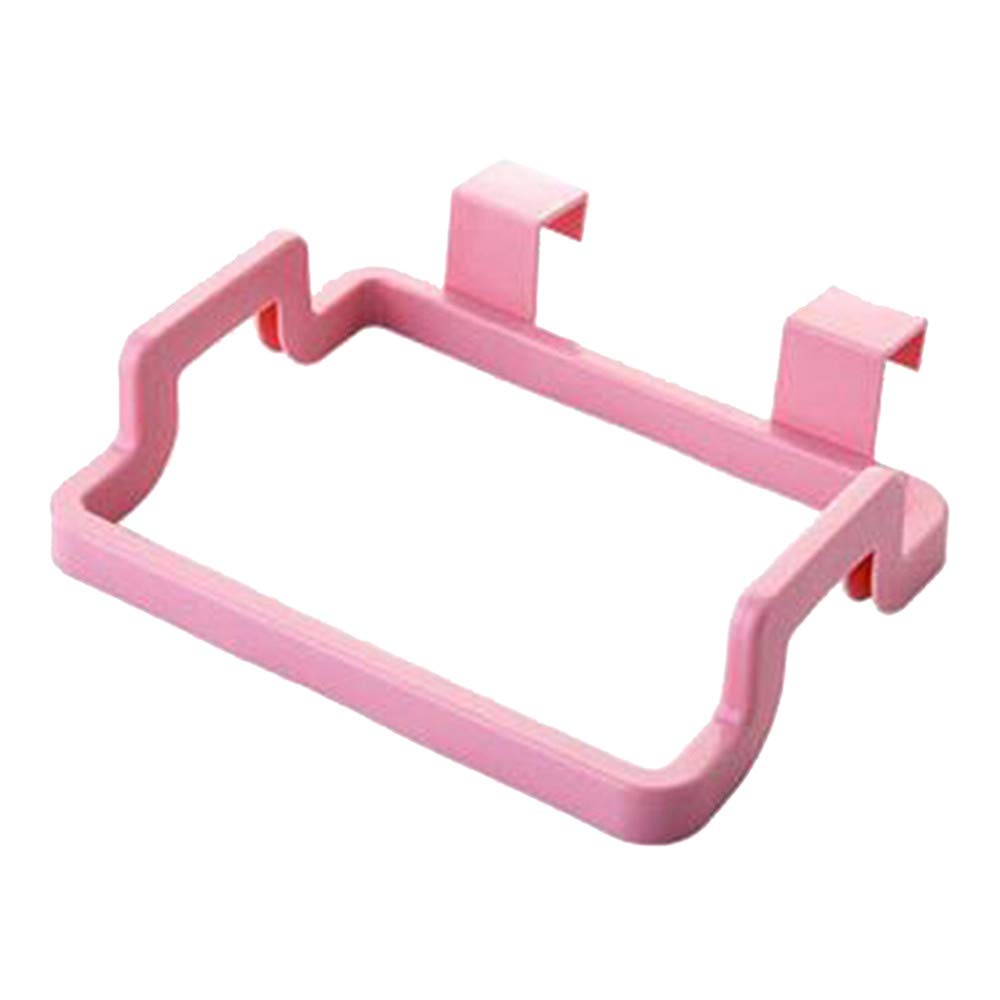 Practical Kitchen Trash Bag Holder - Plastic Cabinet Organizer with Towel Rack - Pink | Perfect for Small Spaces, Under Sink Storage & Pantry Organization