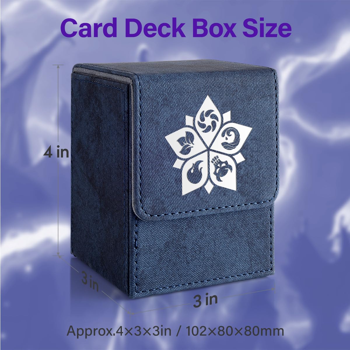 Premium MTG Deck Box for Commander Cards - Holds 110 Single-Sleeved Cards, Durable Trading Card Storage Case with 2 Dividers (Navy Blue) - Perfect for MTG Tournaments, Card Collection & Game Nights