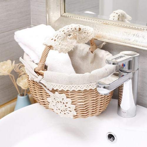Hand-Woven Wicker Picnic Basket - Multifunctional Storage Organizer for Eggs, Candy, Bath Toys & Kids Toys | Perfect for Gift Wrapping, Picnics, Home Decor & Nursery Organization