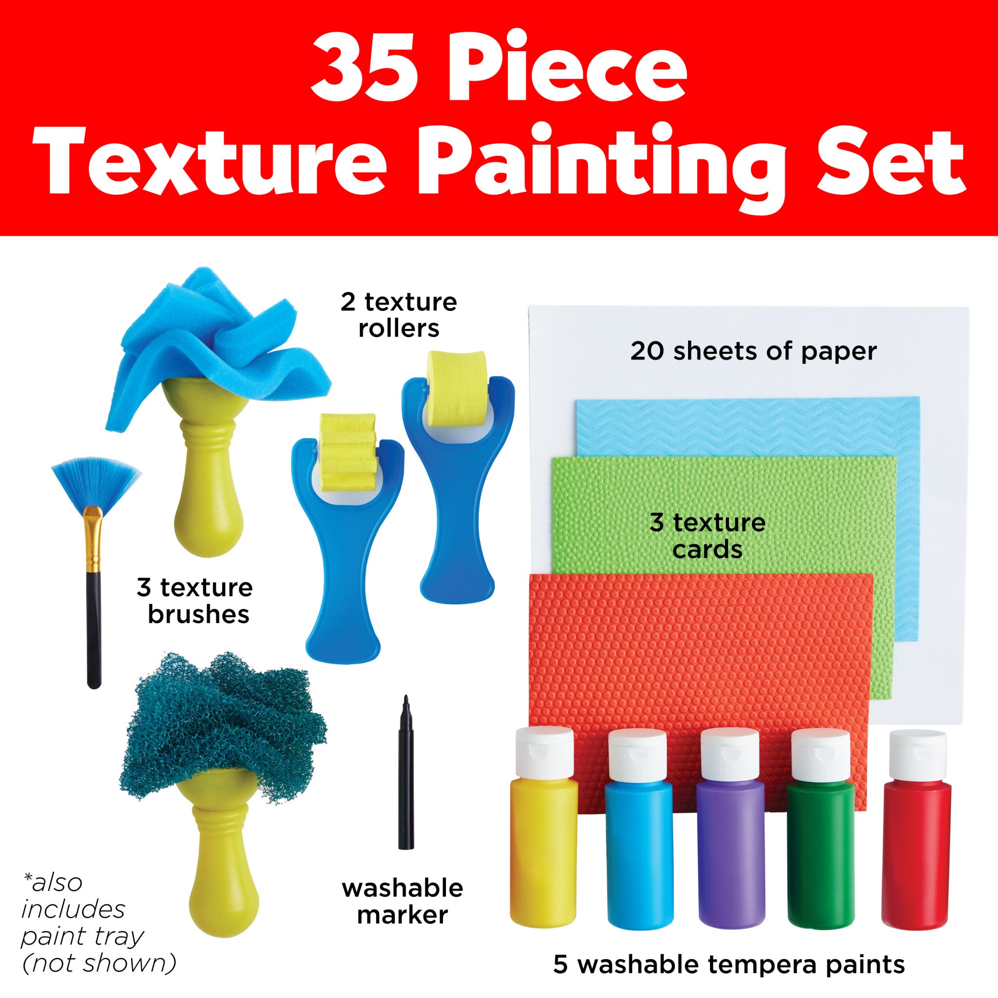 Young Artist Texture Painting Kit #14513 - Creative Art Supplies for Kids & Beginners - Perfect for DIY Projects, Classroom Activities & Home Art Fun