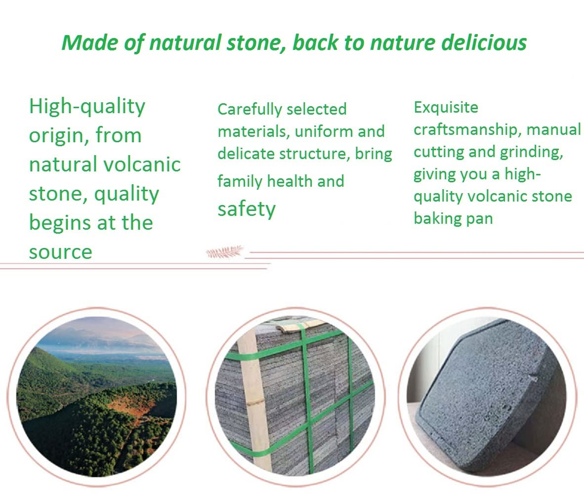 Premium Lava Grill Stone for Steak - 11.8x7.9x1 Inch Volcanic Cooking Plate for Oven, BBQ & Tabletop Grilling - Perfect for Meat, Fish, Vegetables & Pizza - Ideal for Backyard BBQs, Camping & Outdoor Cooking