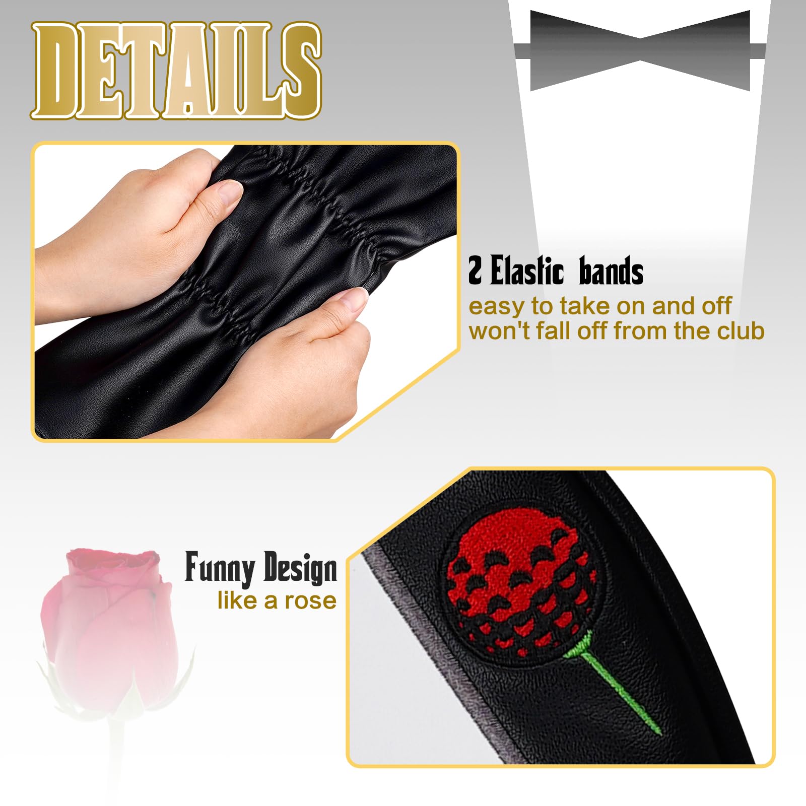 Funny Golf Head Covers for Men - Driver, Fairway & Utility Club Protectors | The Golf Father | Perfect Gift for Dad & Golf Enthusiasts | Use on Course or Driving Range