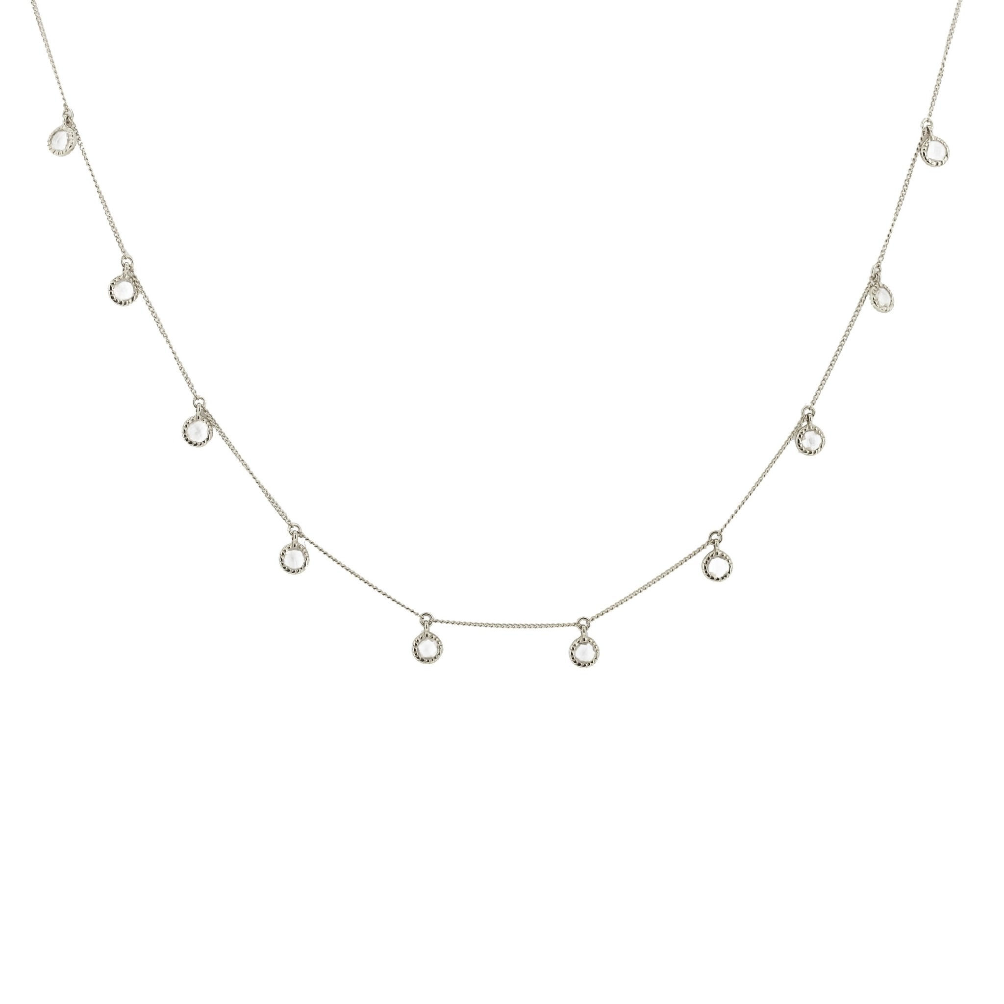 Dainty Legacy Collar Necklace - White Topaz & Sterling Silver Jewelry for Women | Elegant Gift for Brides, Anniversaries & Special Occasions