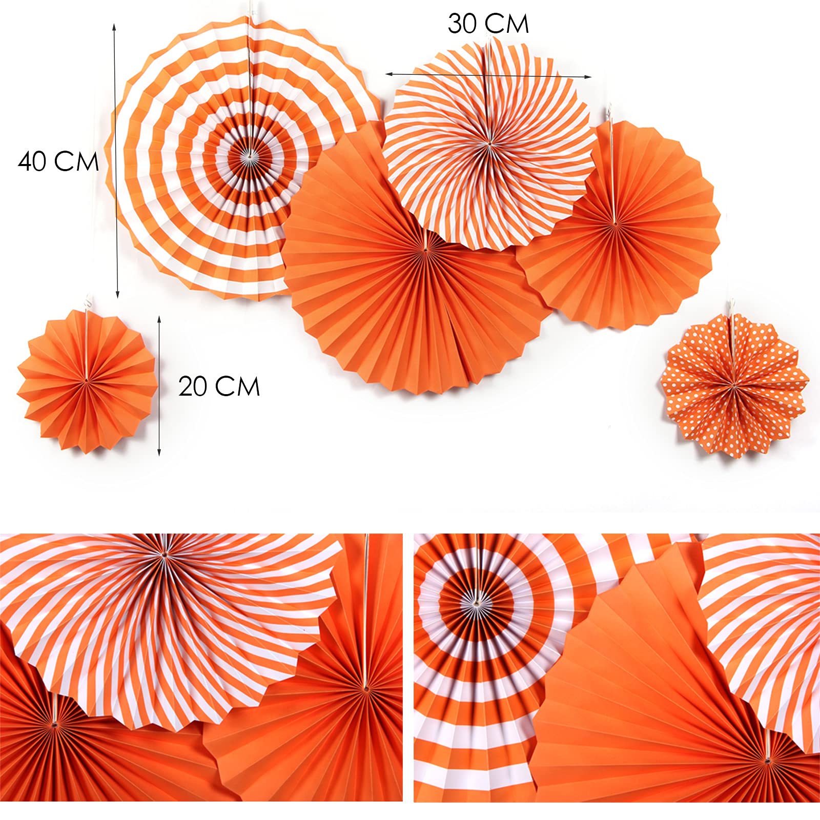 Easy Joy 14-Piece Fall Party Decorations Set - Orange Hanging Paper Fans, Autumn Pom Poms, Paper Lanterns & Maple Leaf Garlands for Thanksgiving, Halloween, Birthday Decorations | Perfect for Home, Classroom & Party Decor