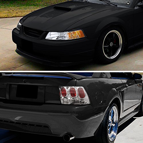 Spec-D Tuning Clear LED Headlights + Rear Brake Parking Lamps Tail Lights for Ford Mustang 2005-2023 - Upgrade Your Ride with Enhanced Visibility & Style (Perfect for Night Driving & Car Shows)