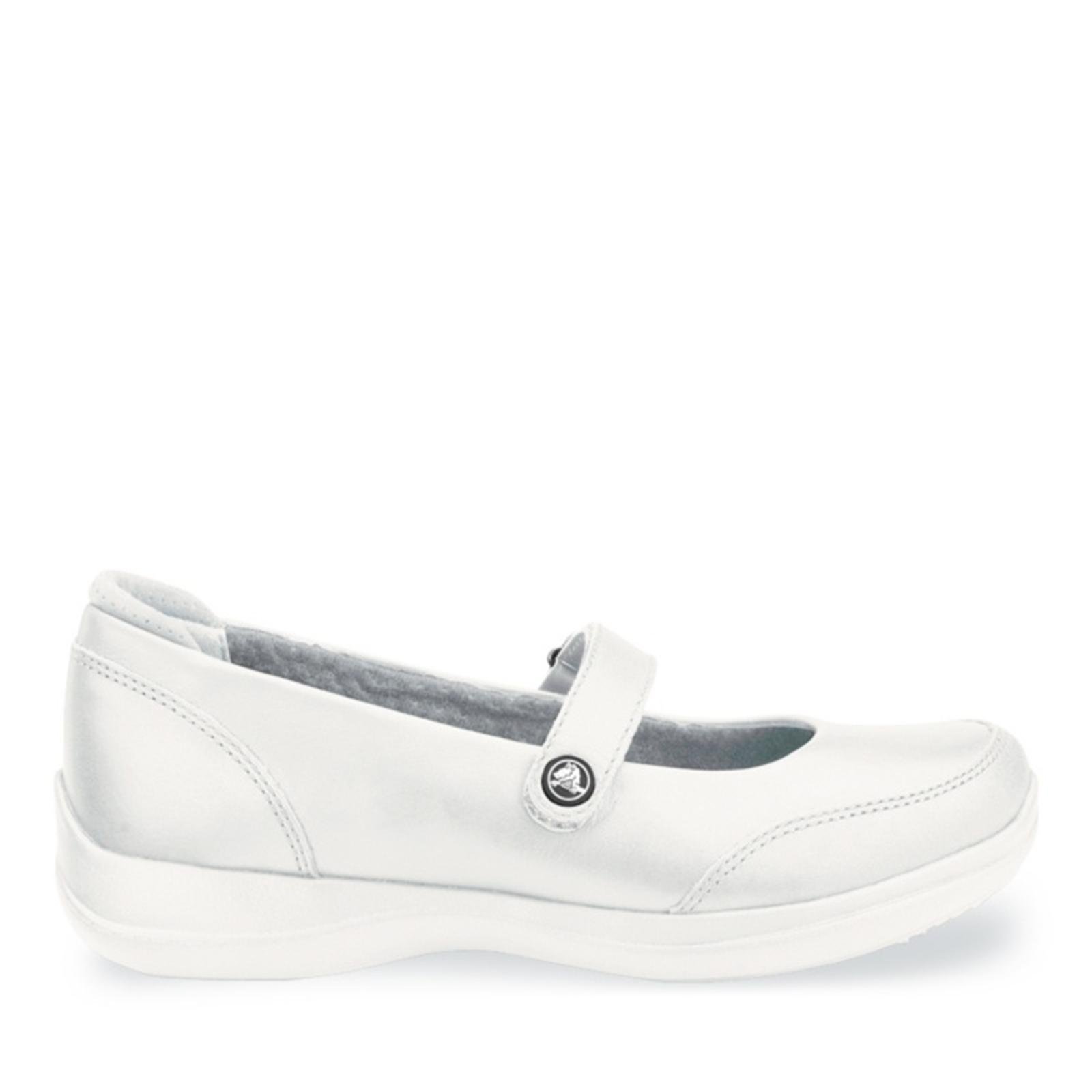 Crocs Women's Saffron Mary Jane Flat Shoes - Comfortable & Lightweight Slip-On Clogs for Casual Wear, Work & Outdoor Activities