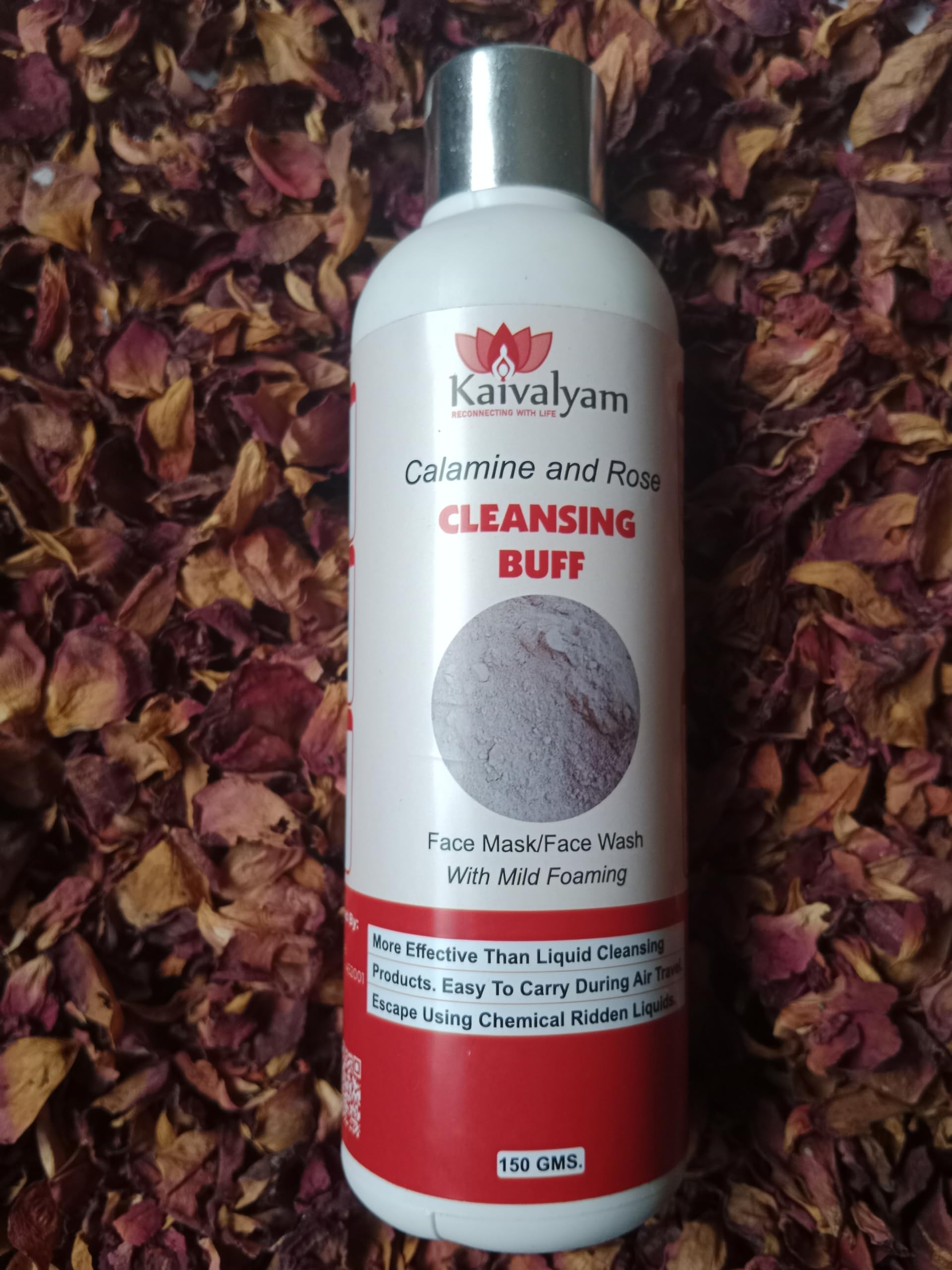 Kaivalyam Cleansing Buff Powder - Instant Quality Face Wash for Skin & Hair | Natural Body Scrub & Exfoliator | 150gm for Glowing Skin & Healthy Hair Care | Perfect for Daily Cleansing & Spa Days