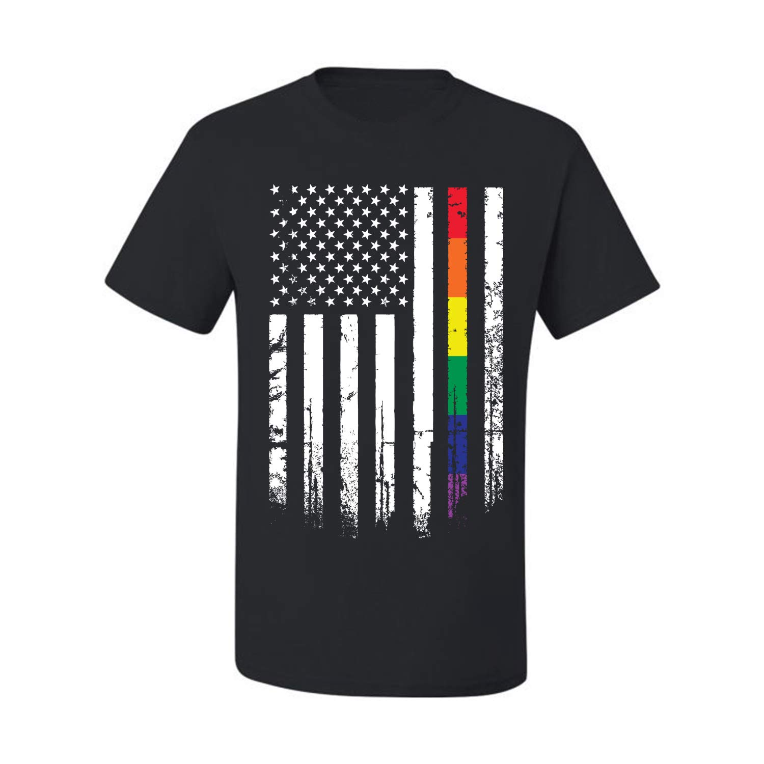 USA Gay Pride Rainbow American Flag LGBT Graphic T-Shirt for Men - Show Your Support at Pride Parades, Festivals & LGBTQ+ Events