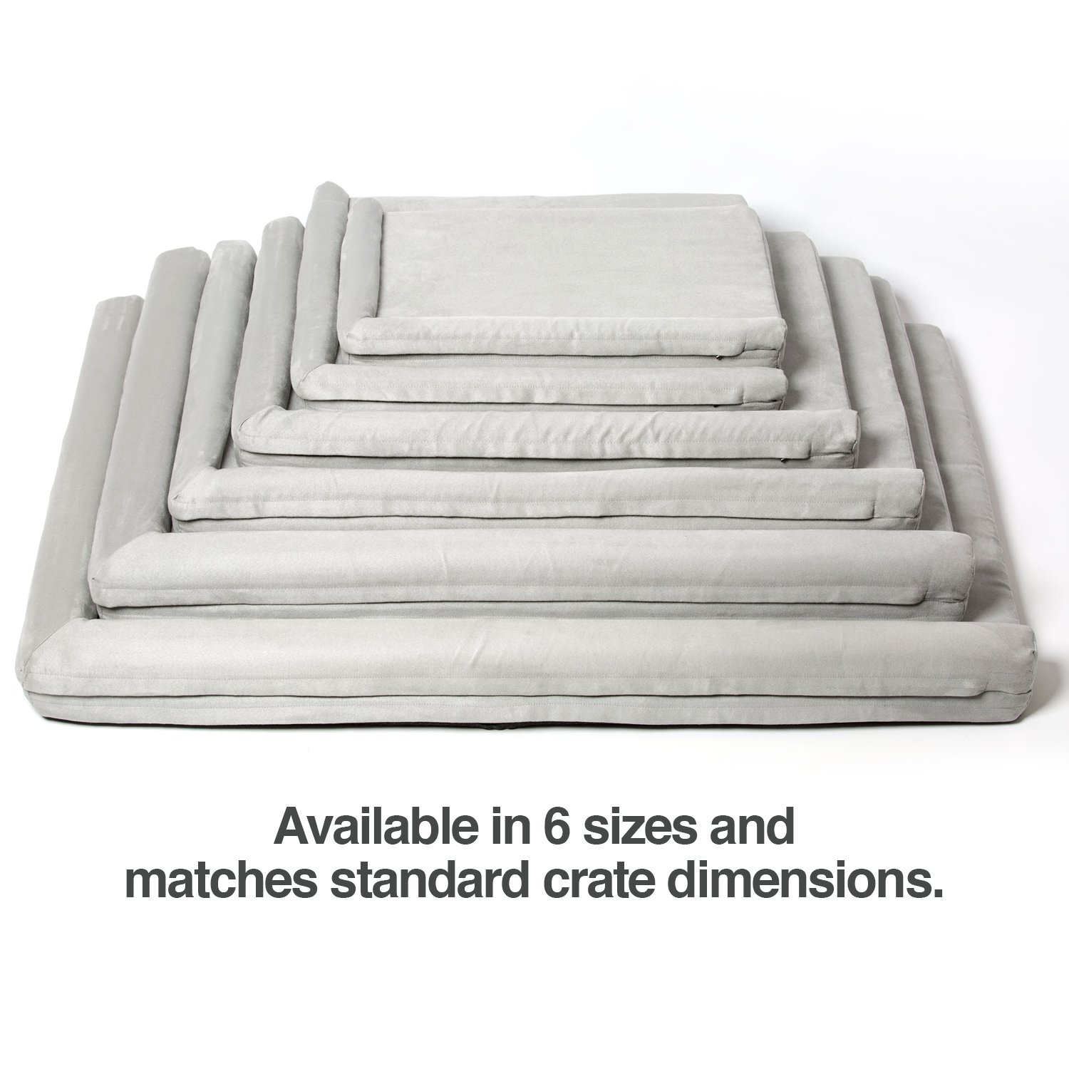 PetFusion PuppyChoice Dog Crate Bed - Durable Microsuede Cover, Solid Foam Support, Waterproof Liner | Removable Washable Crate Pad for Puppies & Small Dogs | Replacement Covers Available | Perfect for Home, Travel & Vet Visits | 1 Year Warranty - Grey
