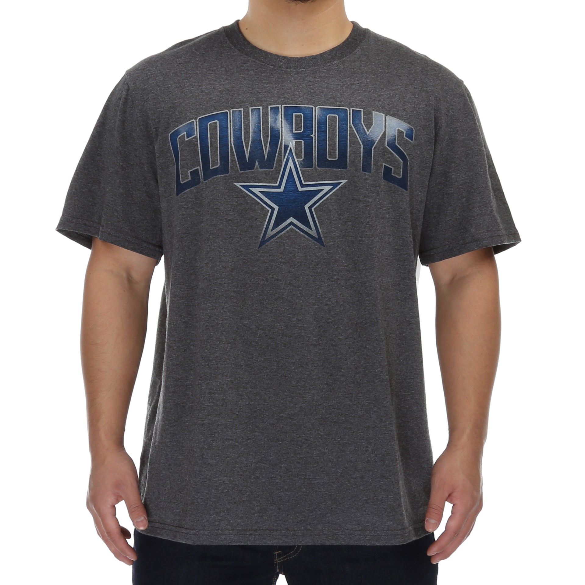 Dallas Cowboys Vintage Wave Graphic T-Shirt for Men - Charcoal Grey - Soft Cotton Tee for Game Day, Casual Wear & Fan Apparel