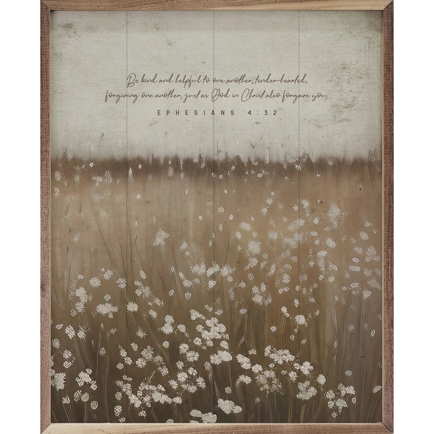 Be Kind And Helpful Flower Field Wood Framed Print - Inspirational Wall Art for Home, Office & Classroom Decor - Perfect for Living Room, Bedroom & Gift Giving
