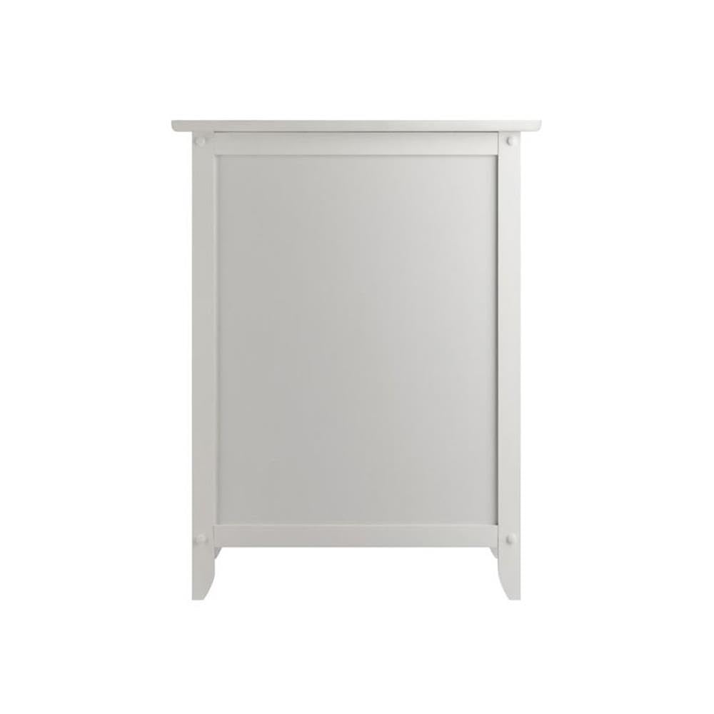 Modern White Wooden Nightstand with Drawer - Pemberly Row Bedside Accent Table for Bedroom, Living Room & Office Storage