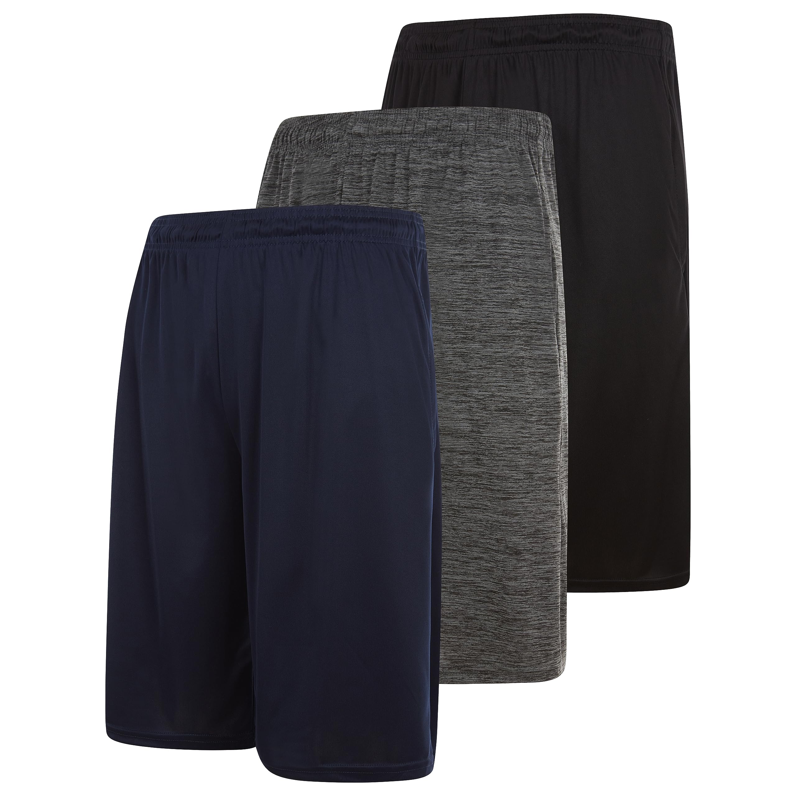 3 Pack Men's Athletic Shorts with Pockets - Gym Workout & Basketball Shorts (Sizes S-3XL) - Perfect for Running, Training & Casual Wear