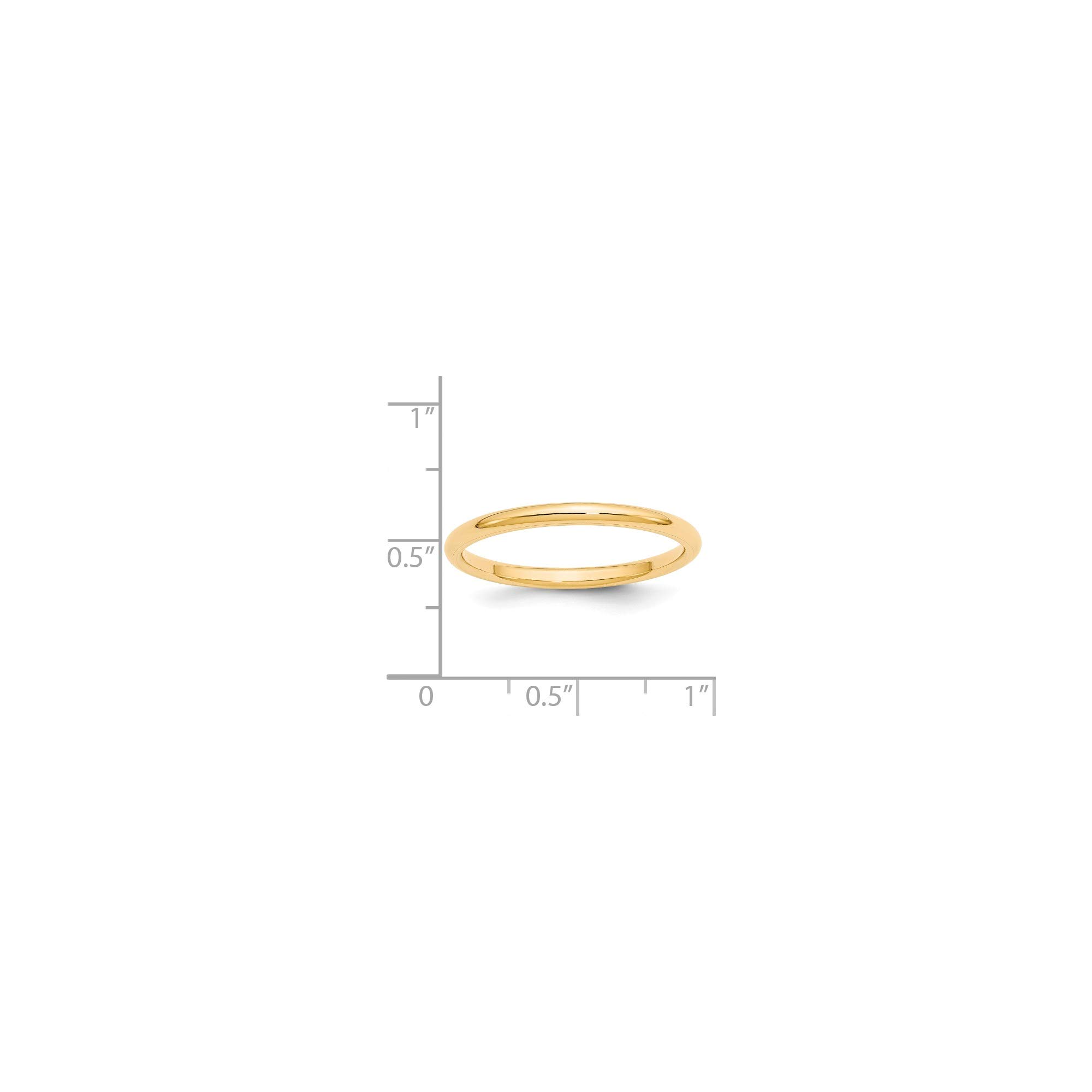 14K Yellow Gold 2mm Comfort Fit Wedding Band Ring - Size 4.5, Solid Gold Simple Band for Women - Perfect for Everyday Wear, Anniversary Gifts & Bridal Jewelry