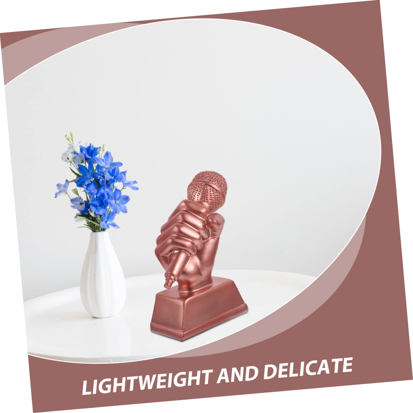 INOOMP 3-Piece Resin Trophy Set - Mini Microphone Award for Music Competition, Kids Participation Prize, Singing Contest Trophy - Perfect for Children's Events, School Awards & Home Decor