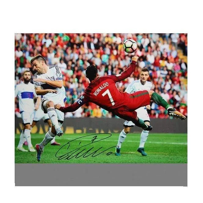 Authentic Cristiano Ronaldo Signed Portugal 12x16 Photo with COA - Real Madrid Legend Autographed Memorabilia for Sports Collectors and Man Cave Decor