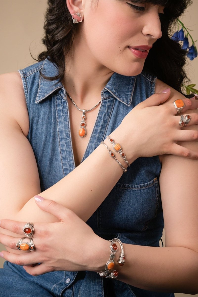 God's Promise Bracelet - Handmade Orange Spiny Oyster & Carnelian Beaded Jewelry for Women | Spiritual Gift, Faith-Based Accessory for Prayer & Daily Wear