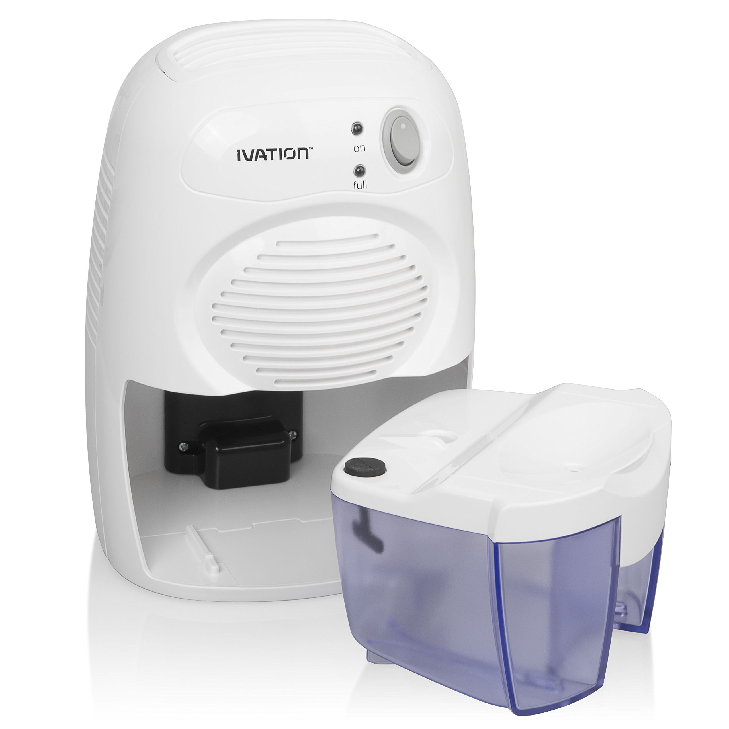Ivation IVADM10 Compact Thermo-Electric Dehumidifier - 10 Pint Capacity for Small Rooms, Closets, Basements, Attics, Boats, RVs & Classic Cars | Portable Moisture Control for Home, Garage & Storage Areas | White Energy-Efficient Design
