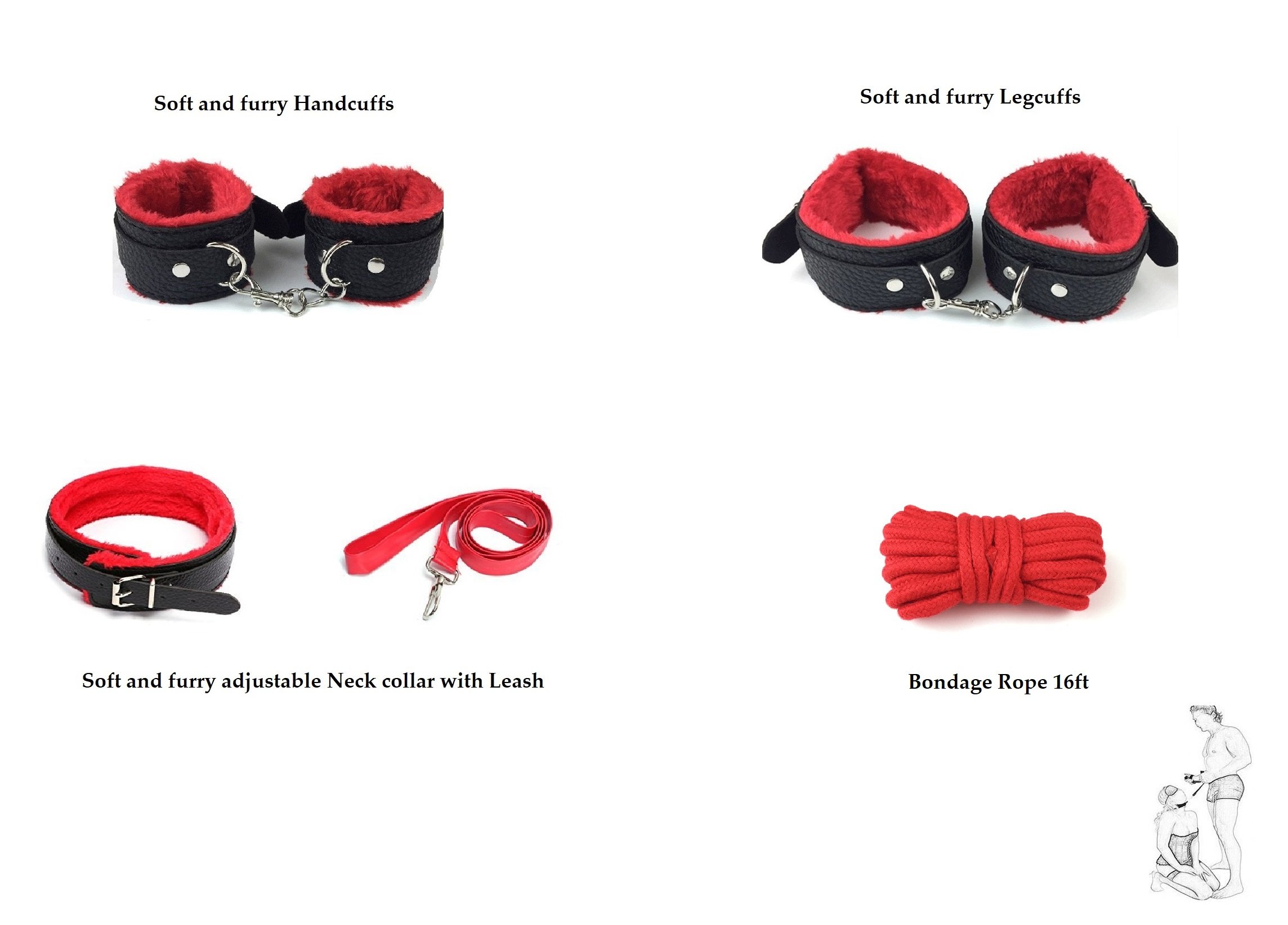 10-Piece Bondage Bed Restraints Set - BDSM Sex Toys for Couples, Under Mattress Tying Straps for Adults - Perfect for Spicing Up Bedroom Play & BDSM Scenes