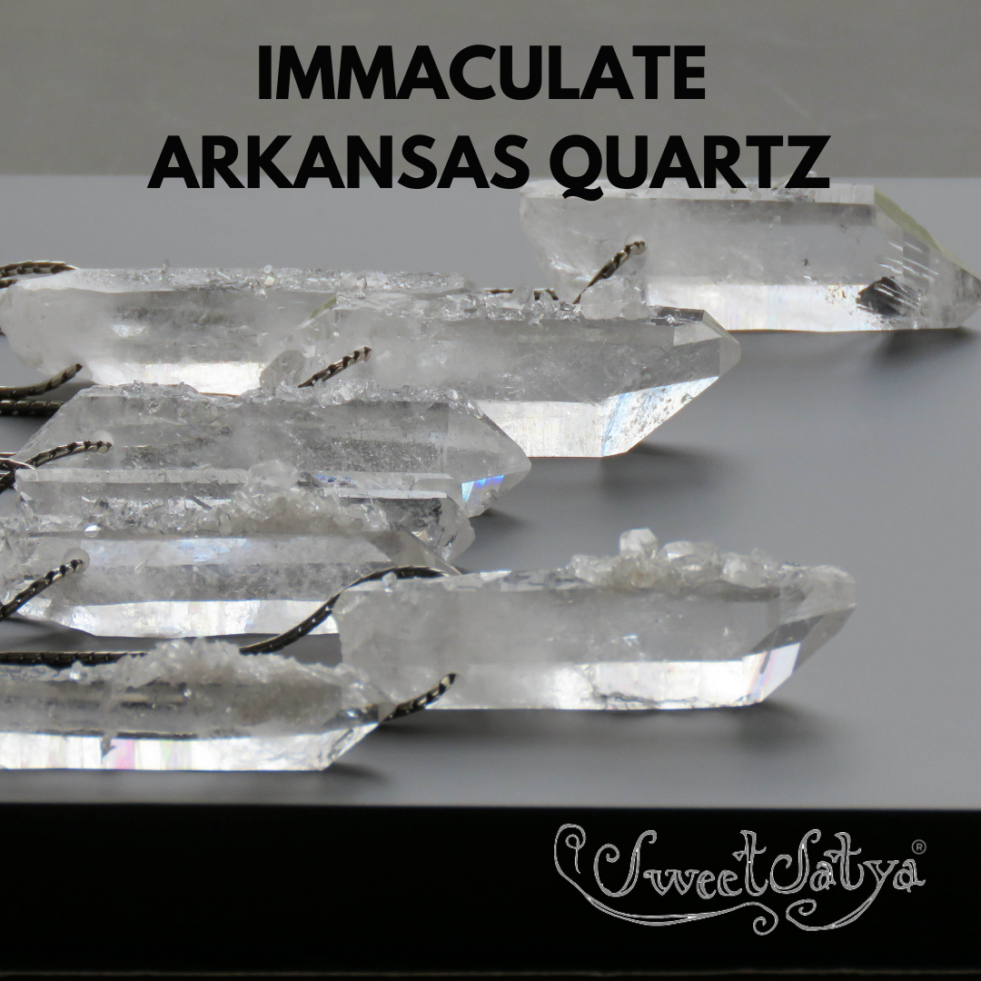 Natural Arkansas Clear Quartz Pendant Necklace - Healing Crystal Jewelry for Meditation, Energy Cleansing & Spiritual Protection