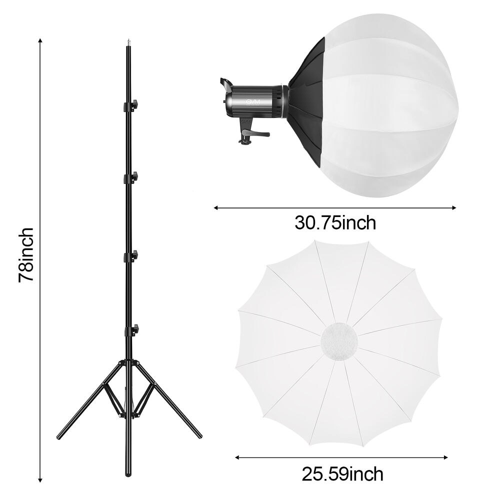 GVM G100W Bi-Color LED Video Light Kit with Lantern Softbox - Professional Studio Lighting for YouTube, Photography & Video Production