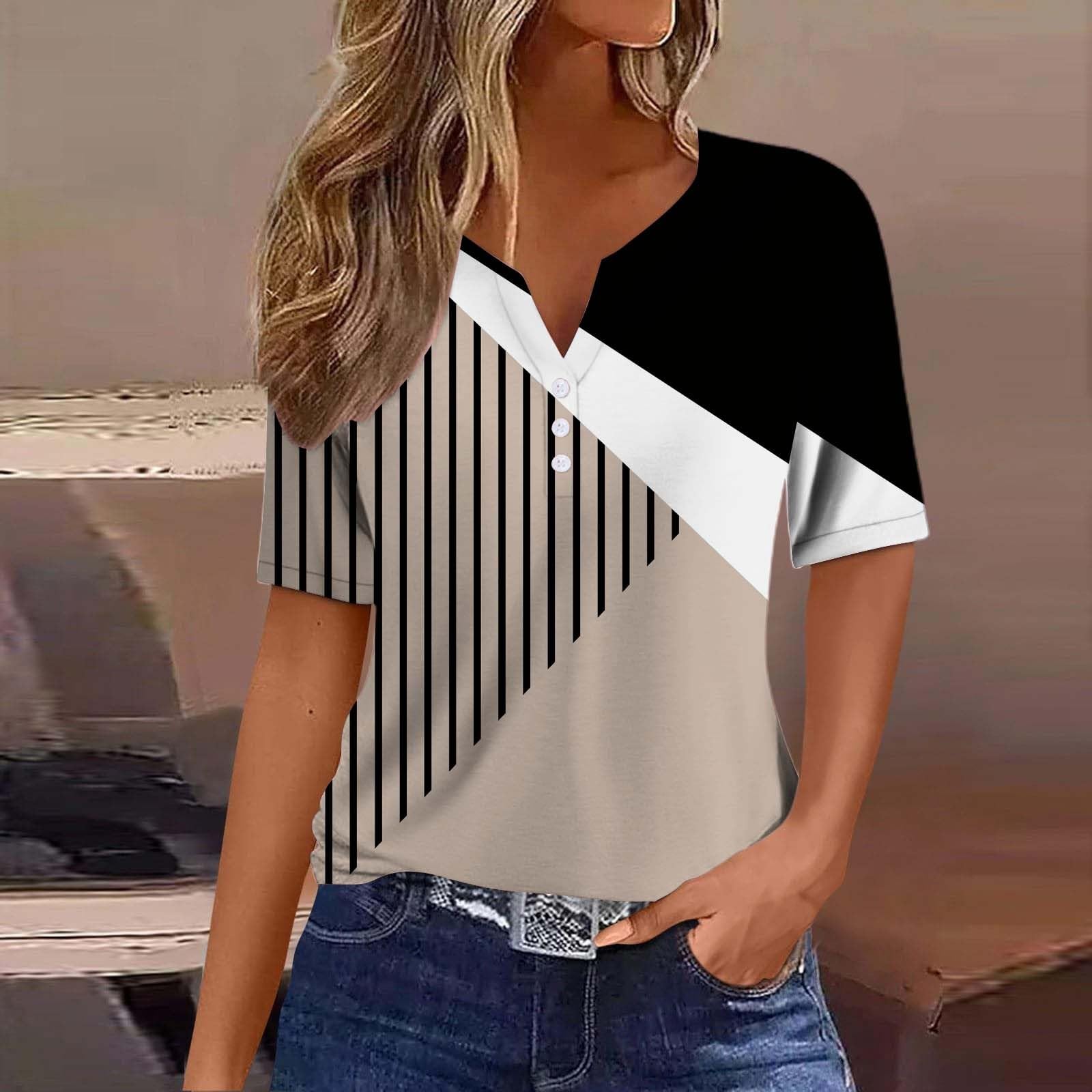 **2024 Women's Summer Tops - Plus Size Short Sleeve Blouses with Lace & Pleated Details | Casual & Beach Wear**