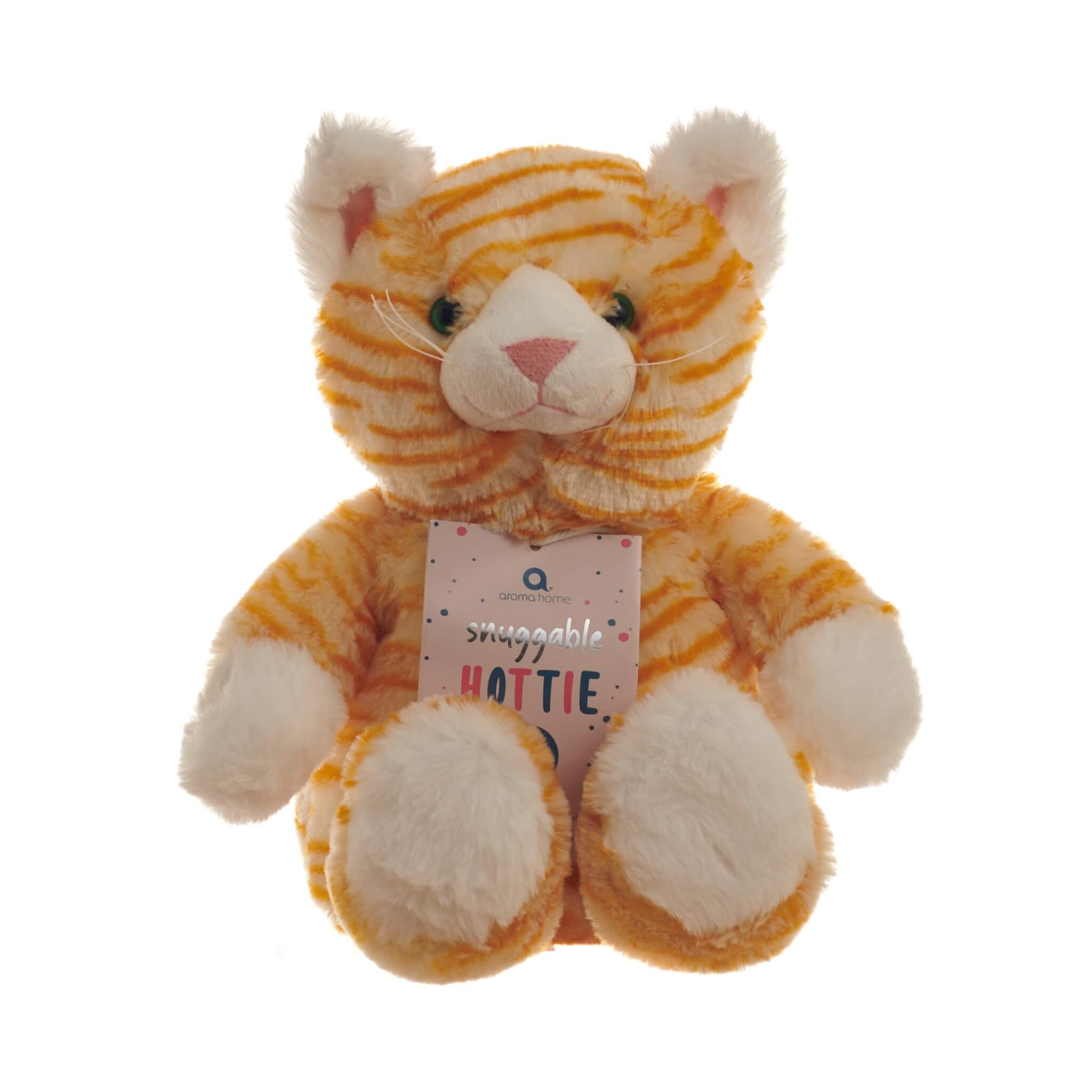 Microwavable Ginger Cat Plush Toy - Warm & Snuggable Pet Heating Pad for Comfort & Pain Relief - Perfect for Cold Weather, Arthritis, and Relaxation at Home