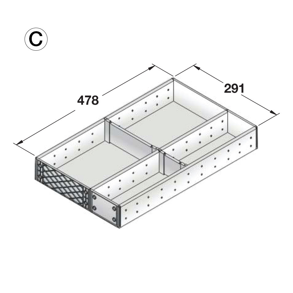 Premium Stainless Steel Cutlery Tray Organizer - Fits GRASS & Häfele Drawers - Perfect for Kitchen Utensil Storage and Silverware Organization