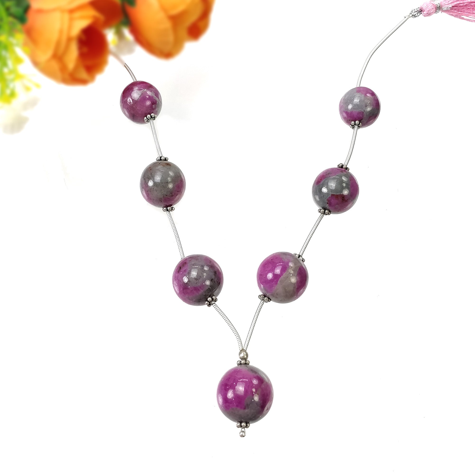 Natural Untreated Unheated Bi-Color Zoisite Ruby Loose Beads - 174.30cts, 12.5mm & 15mm - Premium Gemstone for Jewelry Making, DIY Crafts, and Healing Crystals