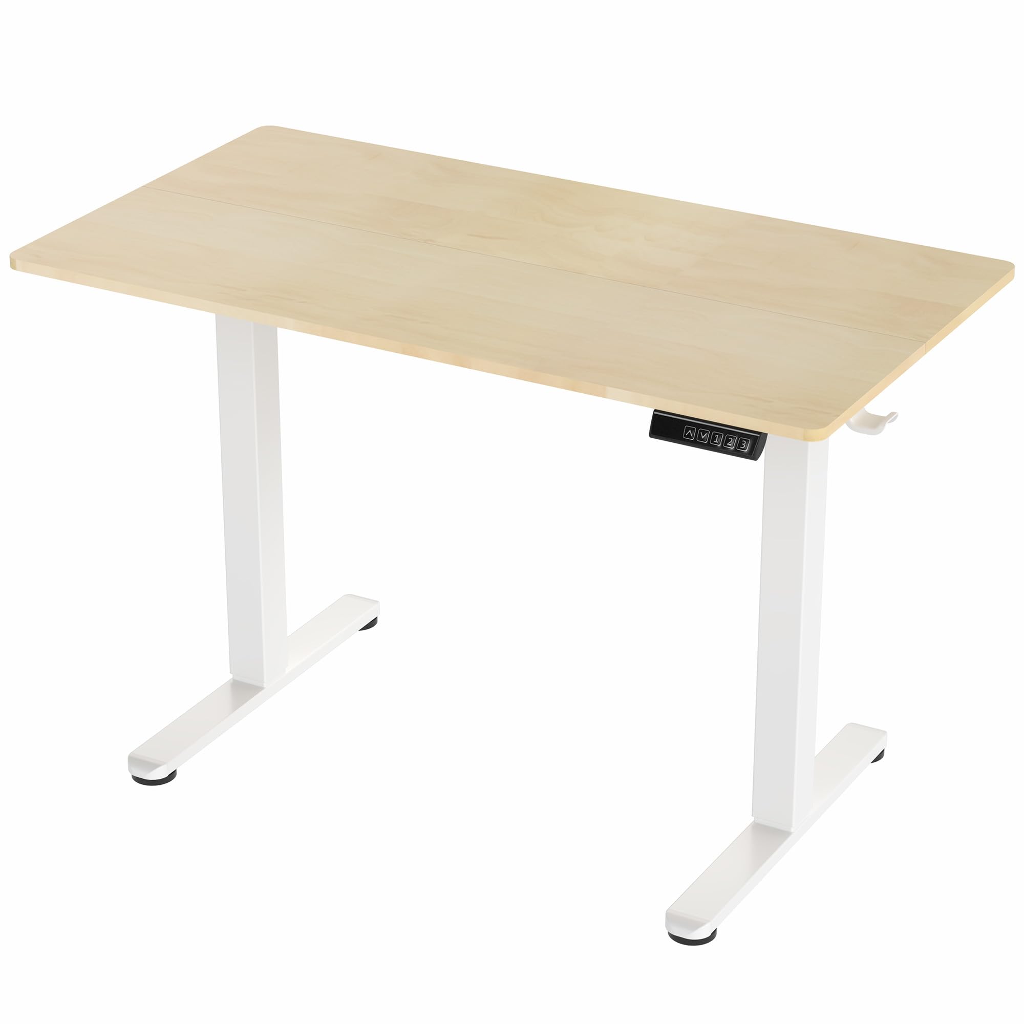 VIVO Electric Height Adjustable 44 x 24 inch Sit Stand Desk with Memory Controller, Light Wood Top & White Frame (DESK-E144C) - Perfect for Home Office, Gaming, and Workspace Ergonomics