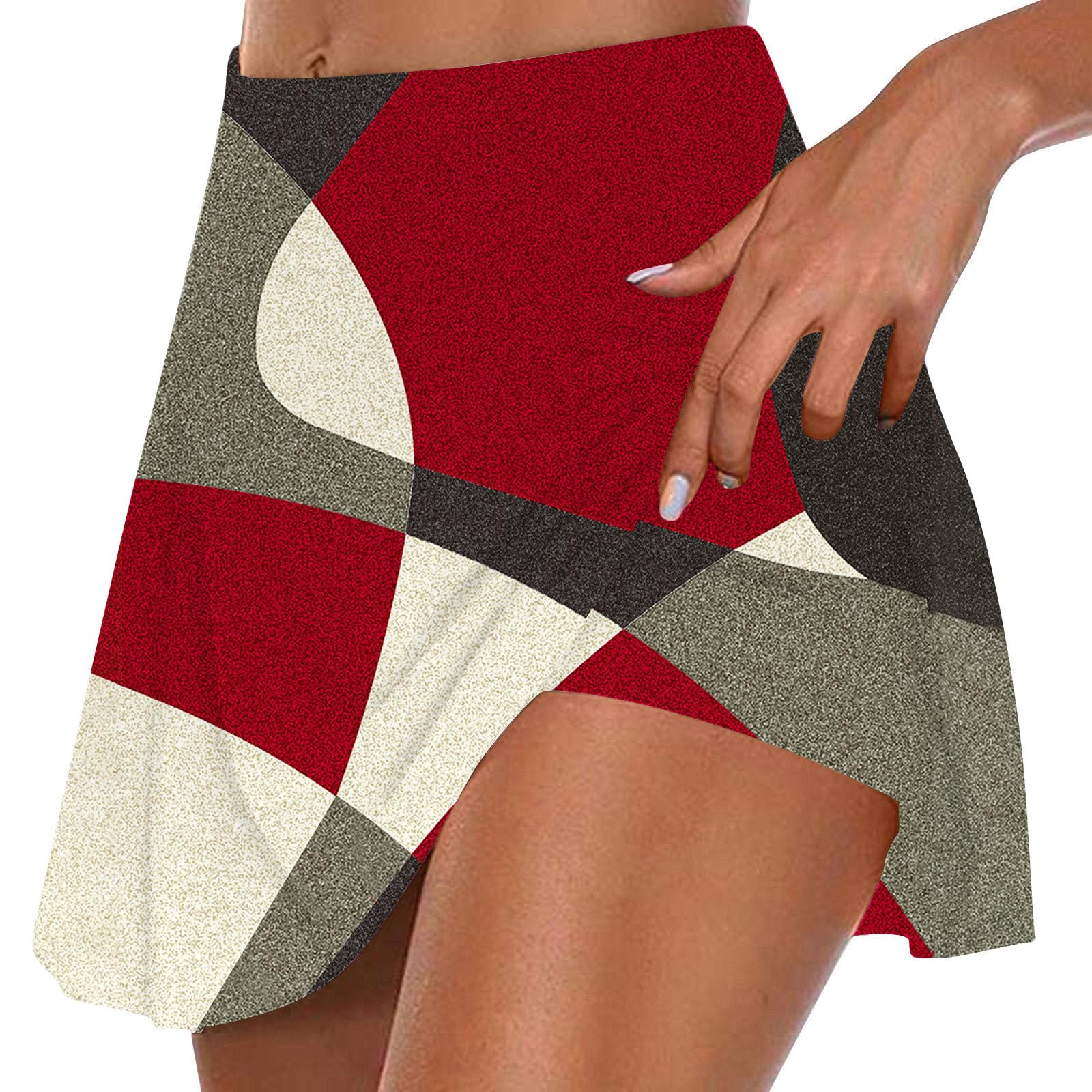 Women's Athletic Skort - Trendy Color Block Golf & Tennis Shorts for Summer