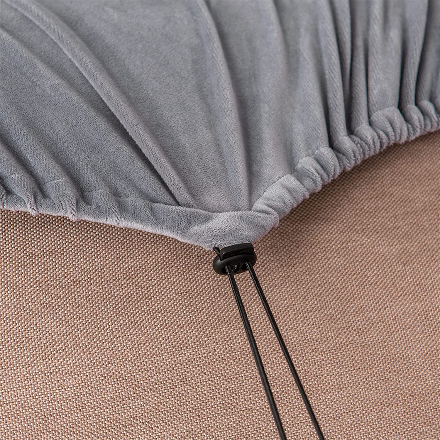 5-Piece Stretch Velvet Sofa Cover for 2-Seater Couch - Soft Loveseat Slipcover with Separate Backrests & Cushion Cover, Elastic Band for Pets & Kids - Light Grey (5-Piece Set) - Perfect for Living Room, Bedroom & Pet-Friendly Homes