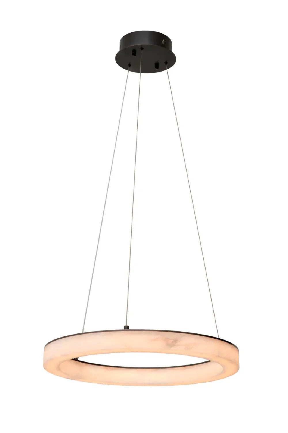 Raymond Modern Round Alabaster Pendant Chandelier - Elegant Lighting Fixture for Living Room, Dining Room & Bedroom | Dimmable Hanging Light for Home Decor