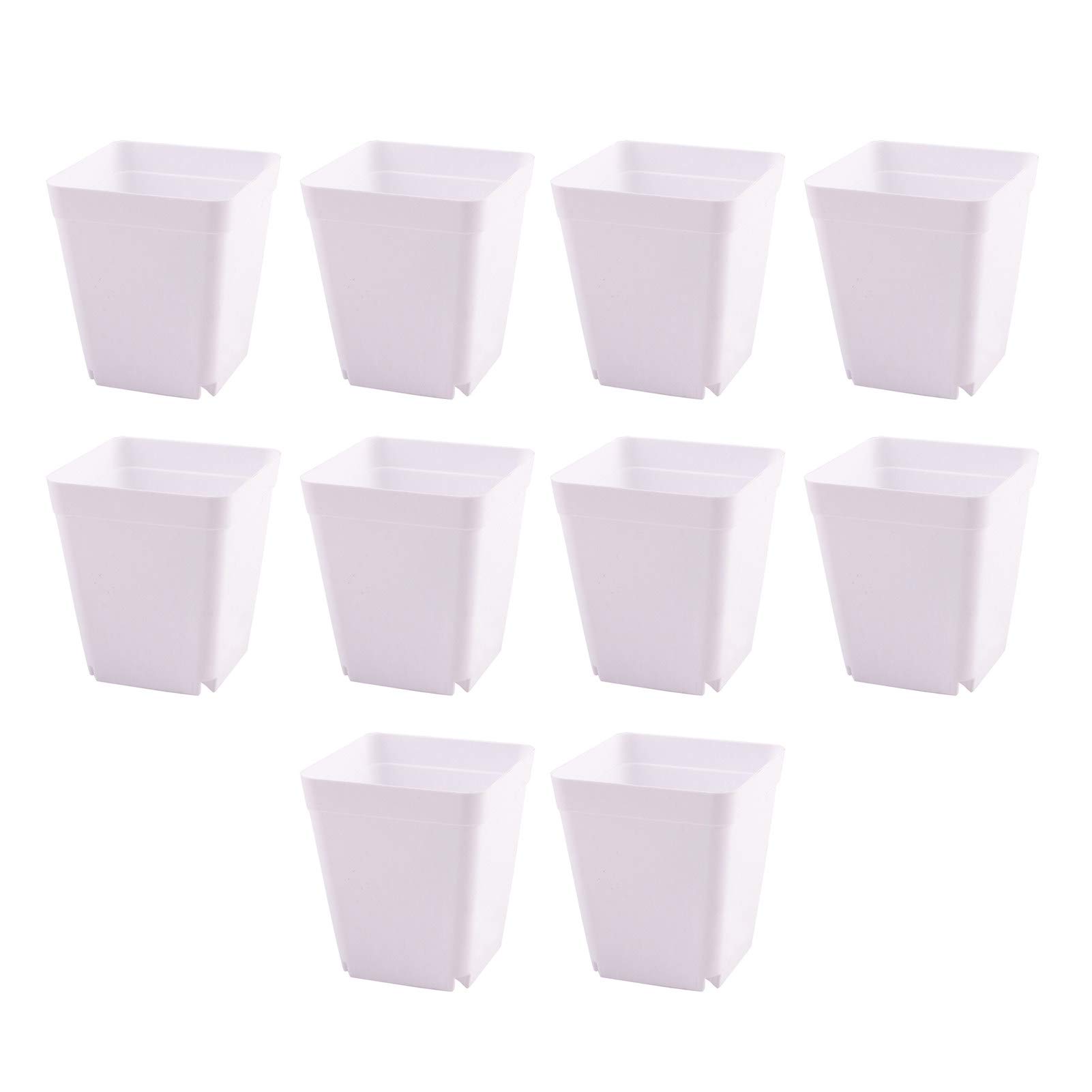 HEVIRGO 10Pcs White Plastic Hanging Flower Pots - Succulent Planters, Bonsai Nursery Garden Plant Pots with Drainage Holes for Indoor/Outdoor Decor, Home Gardening & Balcony Hanging Plants