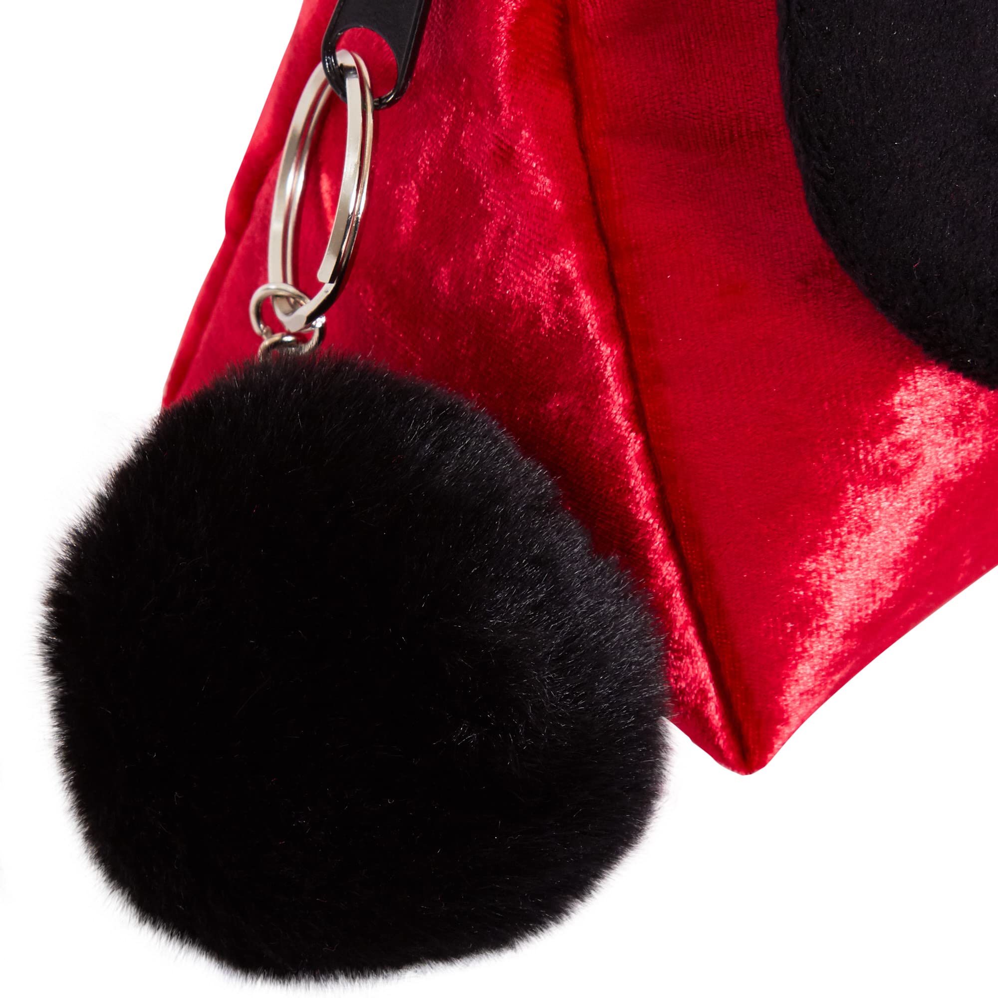 Minnie Mouse Makeup Bag for Women & Girls - Disney Double-Sided Red Velvet Cosmetic Pouch, Pencil Case, Toiletry Organizer - Perfect for Travel, School, Birthday Gifts & Disney Fan Collections