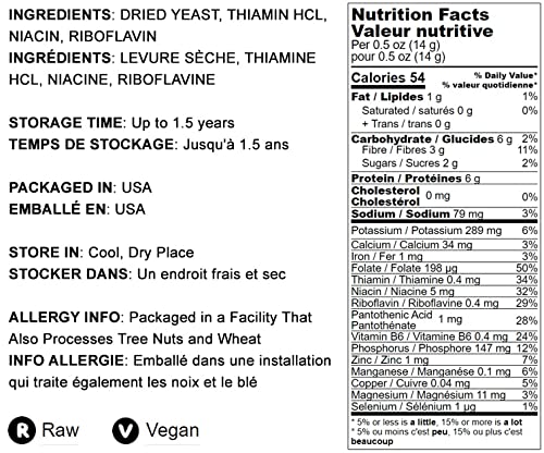 Food to Live Nutritional 10 Pounds Fortified Large Yeast Flakes - Inactive, Unsweetened, Vegan Thickener | Rich in Protein & Vitamins | Perfect for Baking, Vegan Cheese, Sauces & Healthy Cooking