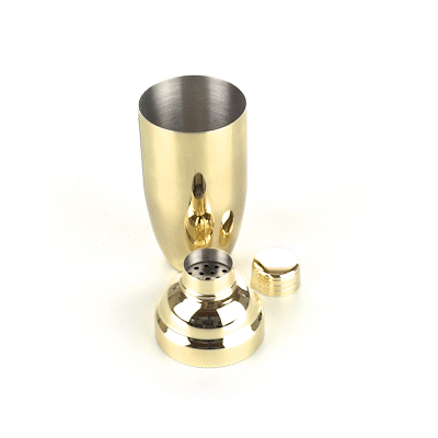 24 oz Gold Plated Stainless Steel Cobbler Cocktail Shaker - Bar Lux Professional Mixing Tool for Martini, Margarita & Mojito - Perfect for Home Bars & Parties (1 Count)