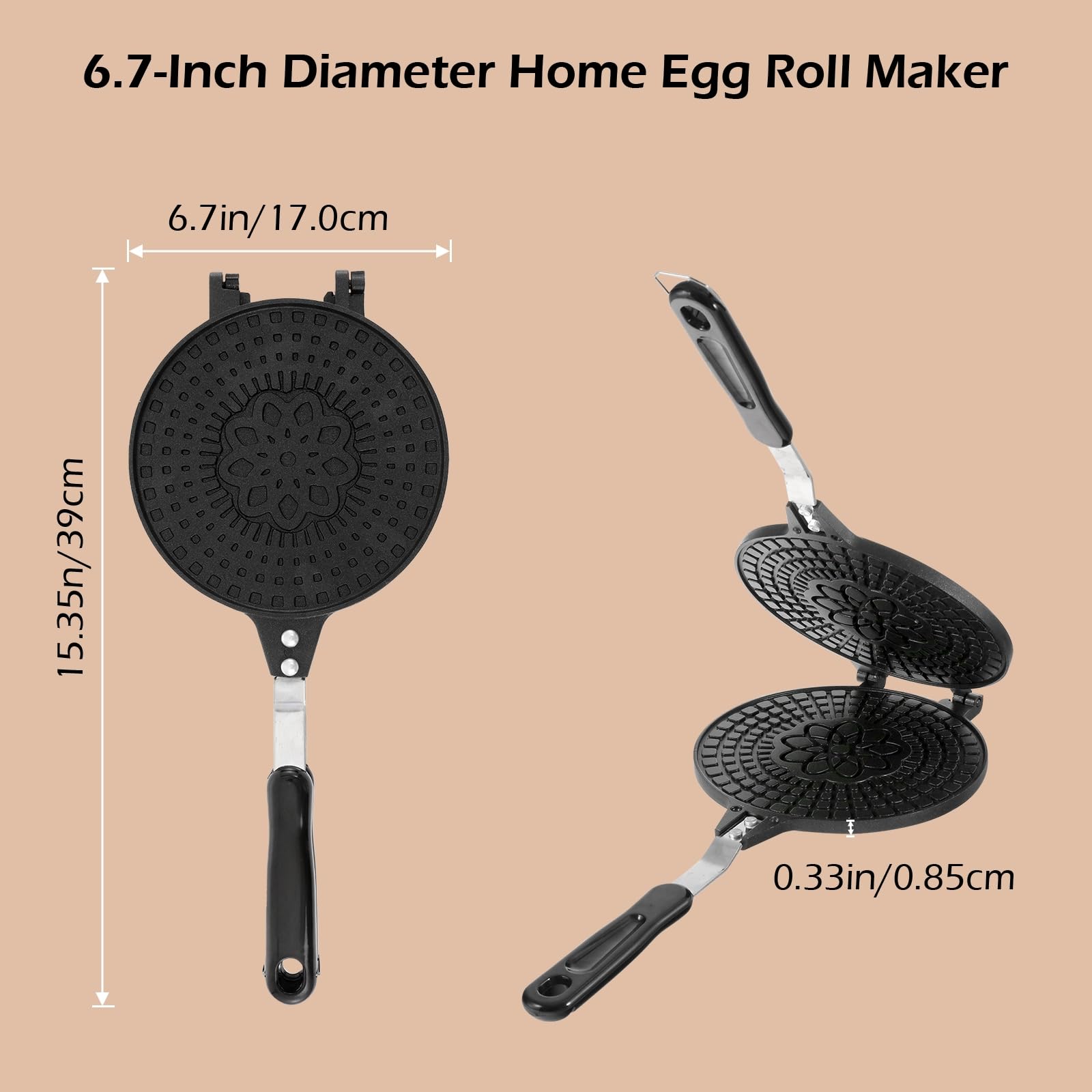 **Dyna-Living Non-Stick Waffle Cone Maker – 6.7 Inch Ice Cream Cone & Bowl Maker for Homemade Desserts – Perfect for DIY Ice Cream, Waffle Bowls, and Egg Rolls at Home**