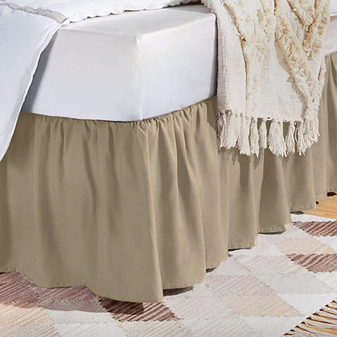 Pillowtex Bed Skirt - Premium Fitted Dust Ruffle for Queen/King Size Beds - Elegant Bedroom Decor for Hotels, Guest Rooms & Master Suites
