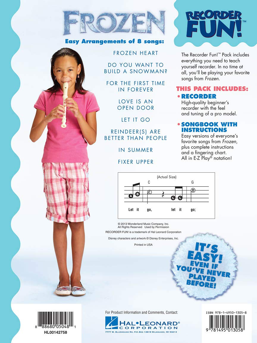 Frozen Recorder Fun Pack for Kids – Beginner Recorder Set with Songbook, Disney Songs & Fingering Chart | Easy-to-Learn Musical Instrument with Instructions | Perfect for Music Lessons, Homeschooling & Family Entertainment