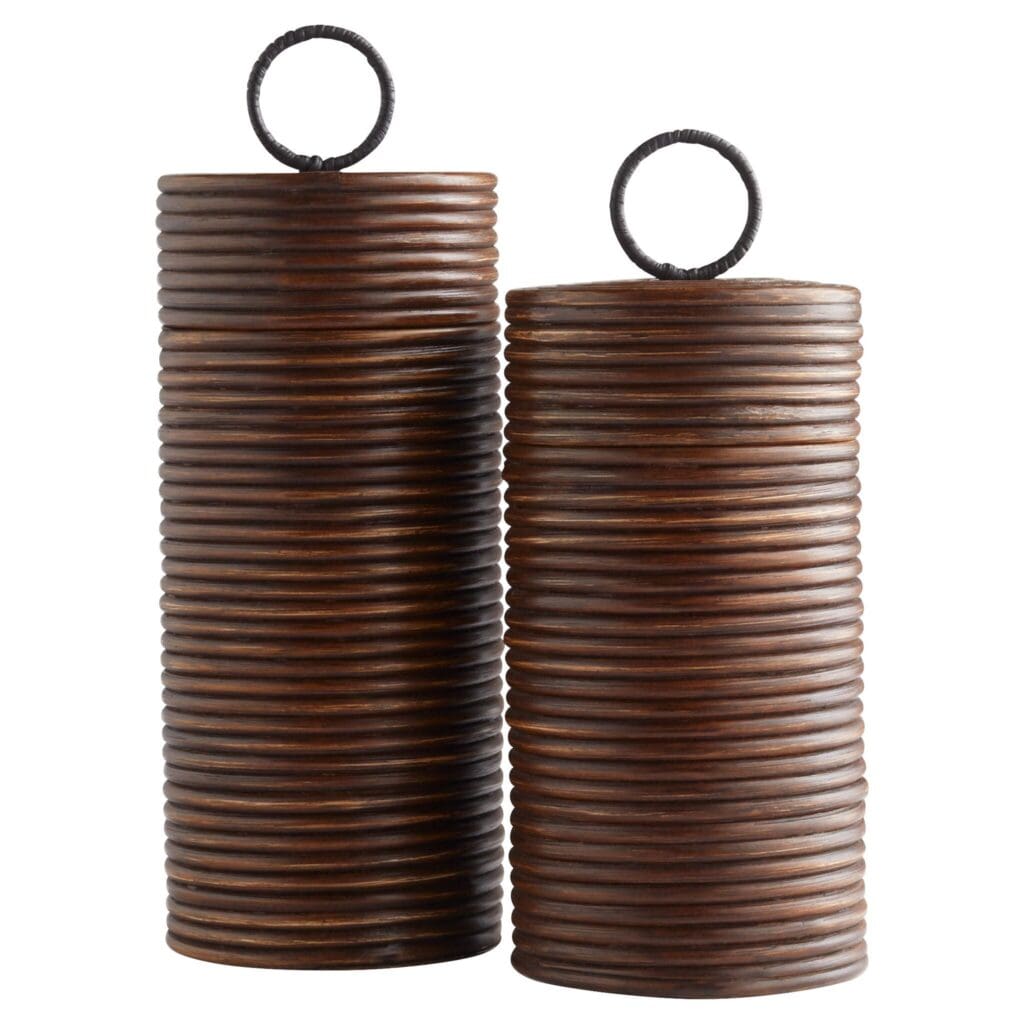 Cyan Design 11719 Papeete Large Brown Canister Set - Elegant Kitchen Storage for Flour, Sugar & Coffee - Perfect for Pantry Organization & Home Decor