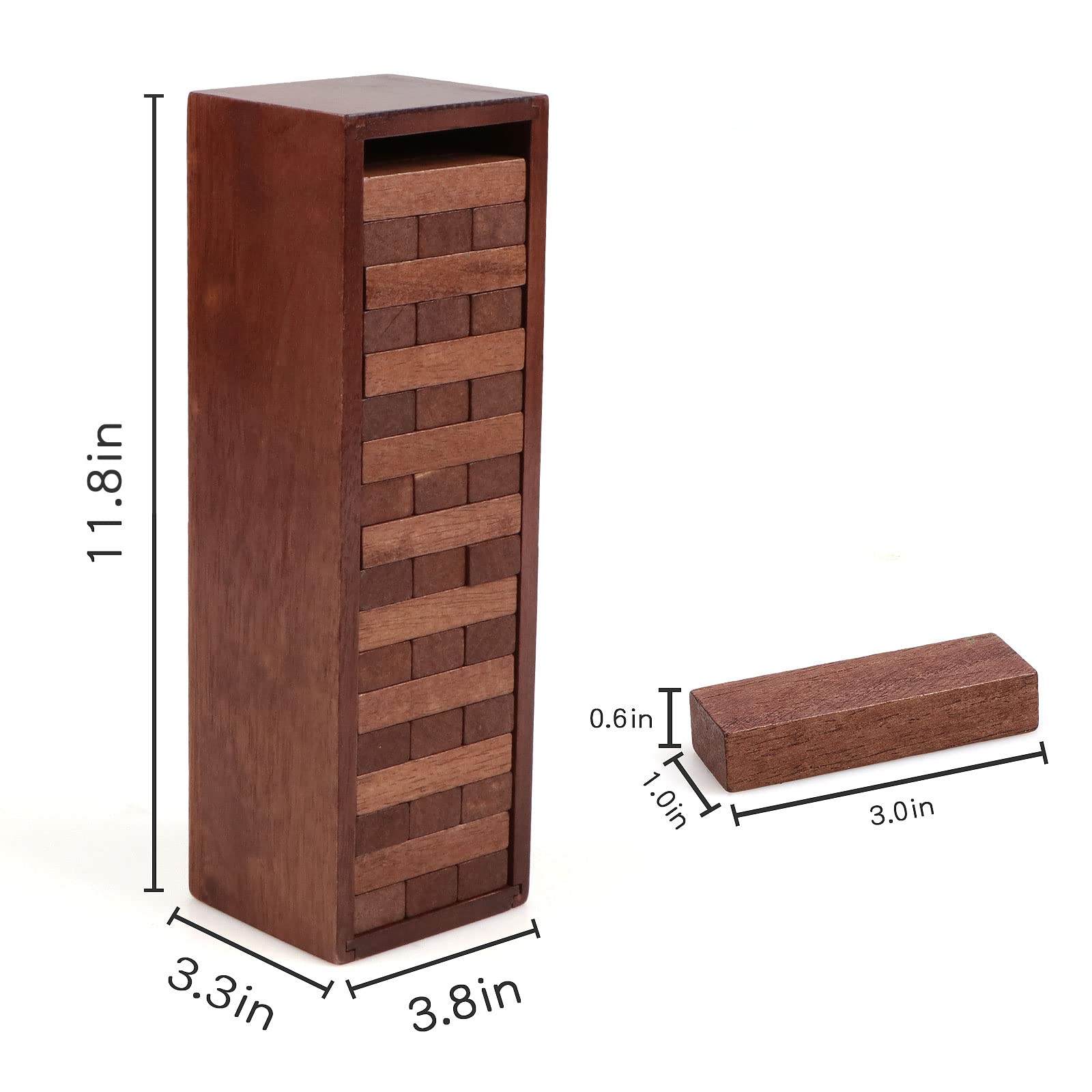 54PCS Wooden Stacking Blocks Game - Classic Tumbling Tower Toy for Kids, Adults & Family Fun | Montessori Learning Toys, Tabletop Party Games with Storage Box | Perfect for Birthday Parties, Classroom Activities & Family Game Nights