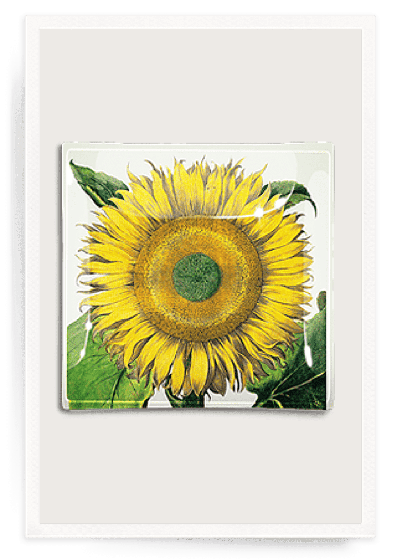 Sunflower No.2 Decoupage Glass Serving Tray - Elegant Home Decor for Dining, Parties & Gift Giving
